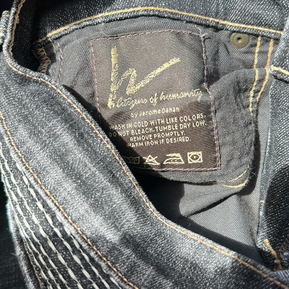 Citizens Of Humanity flair black/ grey Dark Wash thick stitching detail size 27 - Picture 11 of 15